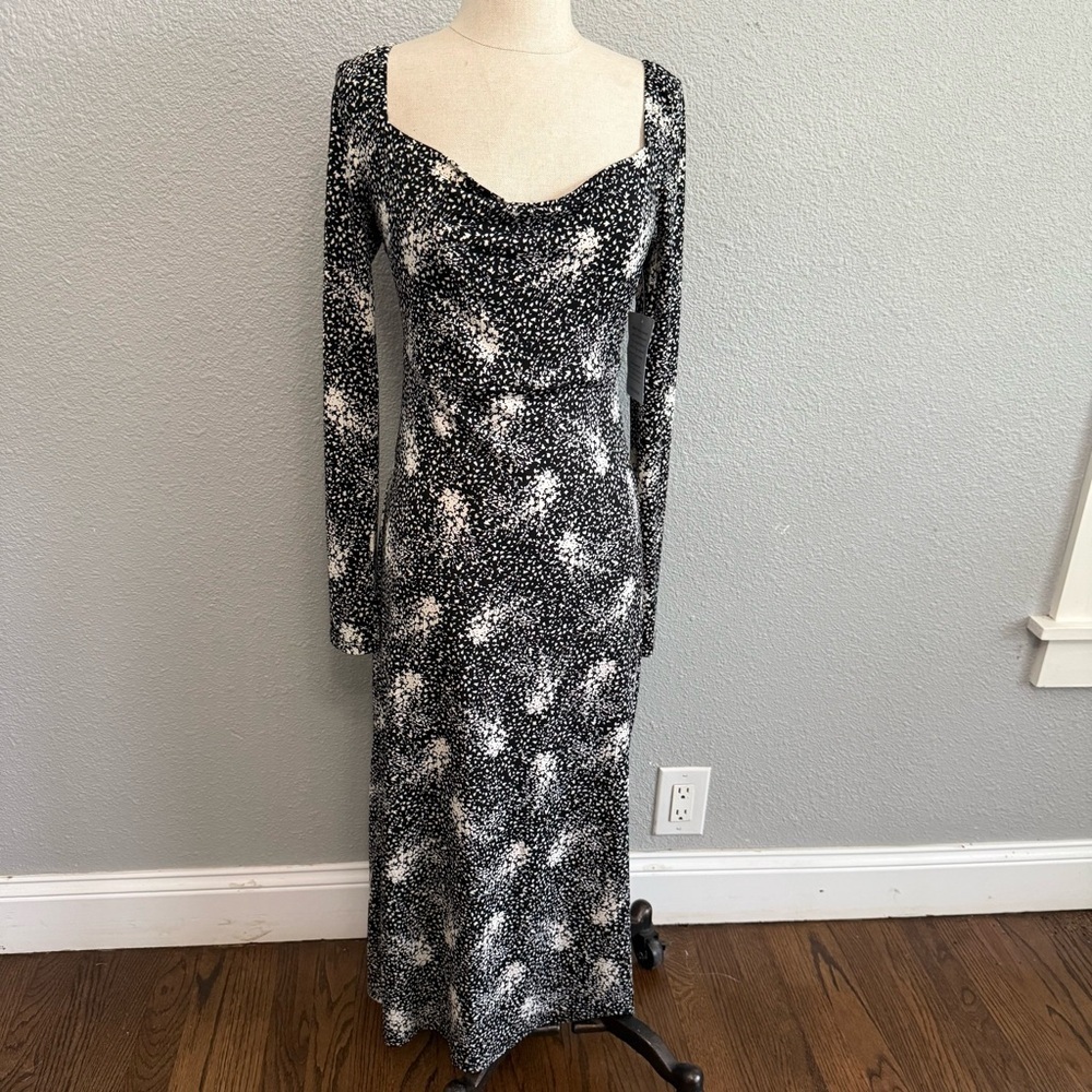 Nordstrom Lush Midi Dress Size Small NWT Black & White